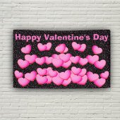 Banderoles Joyeux Valentine Day Pretty Rose Heart Clusters