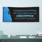 Banderoles JUMBO Retraite ou Graduation, Nom, Rock Climber (Salon professionnel)