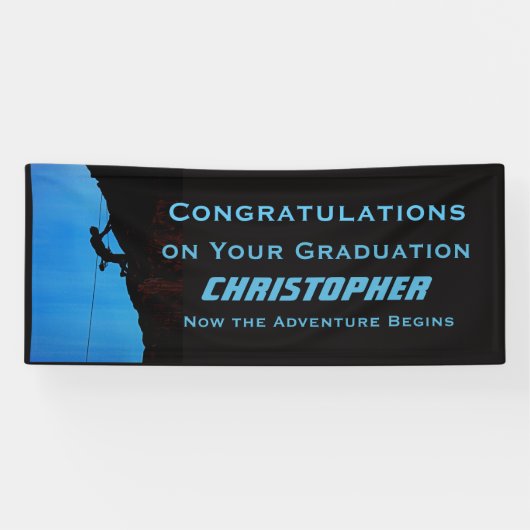 Banderoles JUMBO Retraite ou Graduation, Nom, Rock Climber (Horizontal)