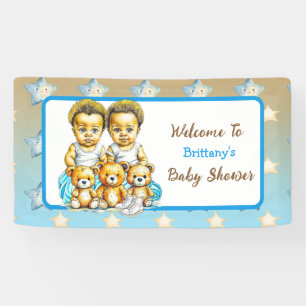 Banderoles Jumeaux de couleur Bébé Garçons Baby shower Traite
