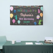 Banderoles Jump Birthday Chalkboard Kid Trampoline fond (Salon professionnel)