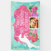 Banderoles Jumping Unicorn Filles brillantes Anniversaire (Vertical)