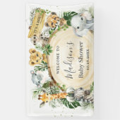 Banderoles Jungle Animaux Baby shower verdoyant Contexte (Vertical)