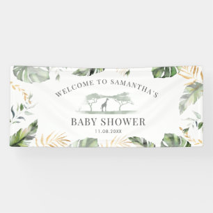 Banderoles Jungle Safari Nature Verdure Baby shower rustique