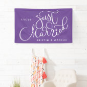 Banderoles Juste marié | Ajouter votre nom et votre date (En situation)
