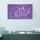 Banderoles Juste marié | Ajouter votre nom et votre date (Salon professionnel)