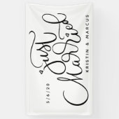 Banderoles Juste marié | Ajouter votre nom et votre date (Vertical)