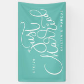 Banderoles Juste marié | Ajouter votre nom et votre date (Vertical)