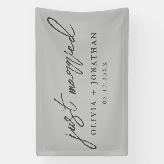 Banderoles Juste marié Élégant Mariage de script de calligrap (Verticale)