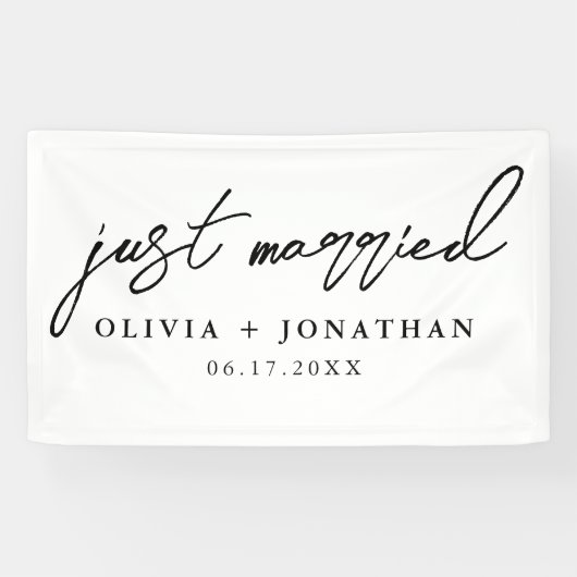 Banderoles Juste marié Élégant Mariage de script de calligrap (Horizontal)