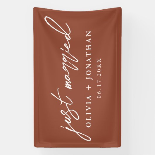 Banderoles Juste marié Élégant Mariage de script de calligrap (Verticale)