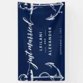 Banderoles Juste marié Nautical Ancre Mariage (Vertical)