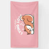 Banderoles Juste un Shiba allongé bas : mignonne conception S (Vertical)