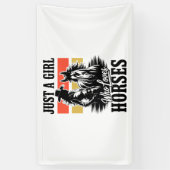 Banderoles Juste une fille qui aime les chevaux (3) (Vertical)