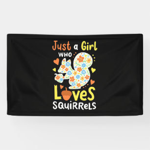 Banderoles Juste Une Fille Qui Aime Les Écureuils Et Les Fleu