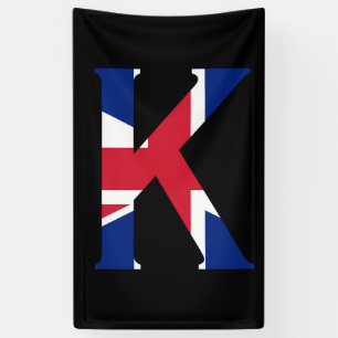 Banderoles K Monogramme superposé sur le drapeau Union Jack (