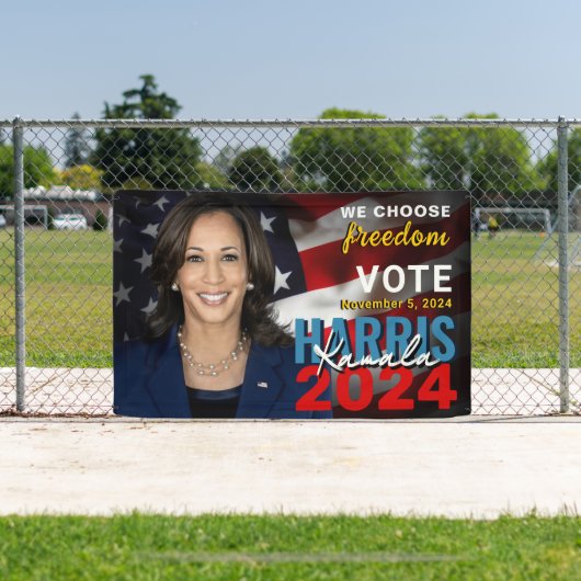 Banderoles Kamala Harris 2024 Vote Patriotic Campaign (Insitu)