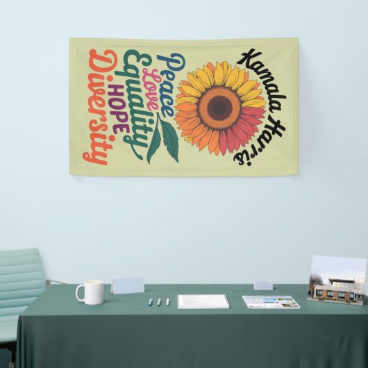 Banderoles Kamala Harris Peace Love Equality Hope Diversity (Salon professionnel)