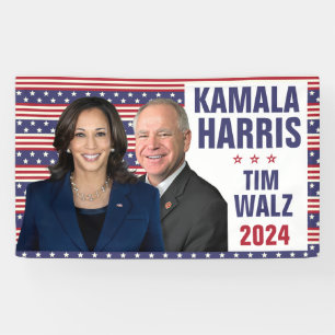 Banderoles Kamala Harris Tim Walz 2024 Président Vice Photos