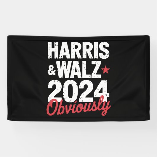 Banderoles Kamala Walz Évidemment 2024 Harris Waltz 2024 (Horizontal)