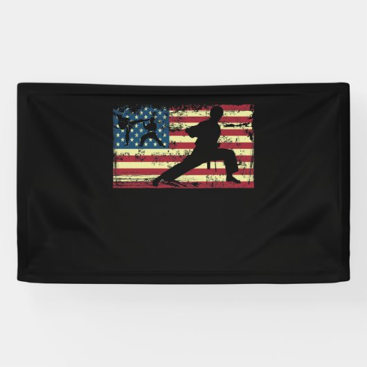 Banderoles Karate American Flag Martial Arts (Horizontal)