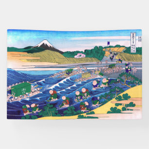 Banderoles Katsushika Hokusai - Fuji from Kanaya on Tokaido