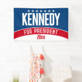Banderoles Kennedy 2024 - rouge blanc bleu simple moderne (En situation)