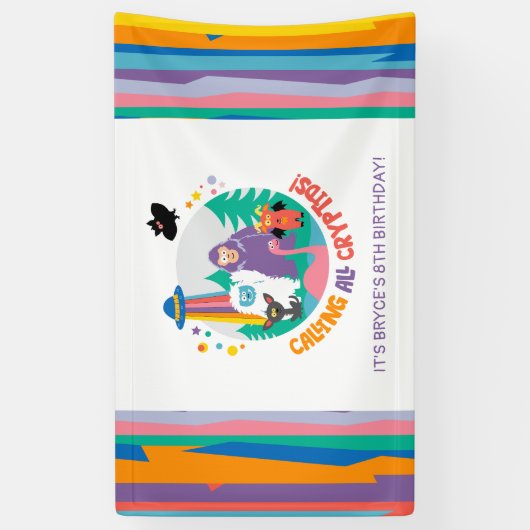 Banderoles Kid's Cryptid Birthday Banner (Vertical)