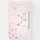 Banderoles Kitty Chat rose Anniversaire (Vertical)