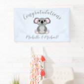Banderoles Koala Bear Baby shower Blue Boy (En situation)