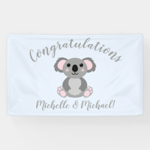Banderoles Koala Bear Baby shower Blue Boy