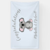 Banderoles Koala Bear Baby shower Blue Boy (Vertical)