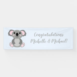 Banderoles Koala Bear Baby shower Blue Boy