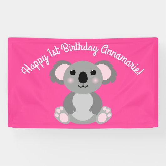 Banderoles Koala Bear Cute Kid Anniversaire (Horizontal)