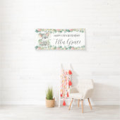 Banderoles Koala Floral Eucalyptus Greenery Welcome Backdrop  (En situation)