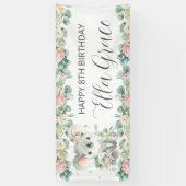 Banderoles Koala Floral Eucalyptus Greenery Welcome Backdrop  (Vertical)