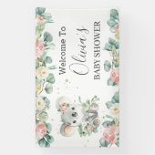 Banderoles Koala Floral Eucalyptus Verdure Bienvenue Contexte (Verticale)