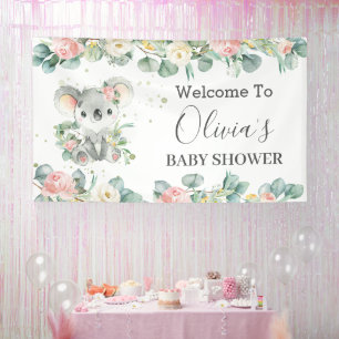 Banderoles Koala Floral Eucalyptus Verdure Bienvenue Contexte