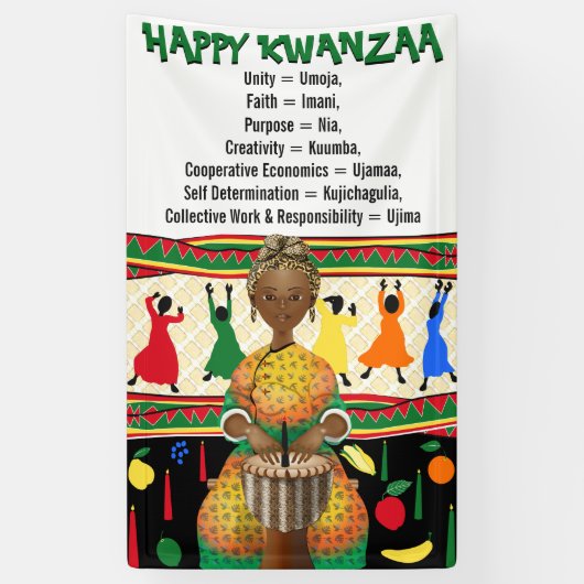 Banderoles Kwanzaa Vacances afro-américaines (Vertical)