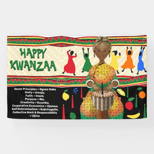 Banderoles Kwanzaa Vacances afro-américaines (Horizontal)