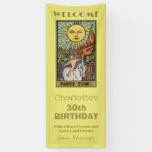 La carte de tarot du Soleil | Fond de fête d'anniv