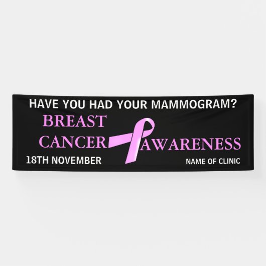 Banderoles La conscience | de cancer du sein personnalisent (Horizontal)