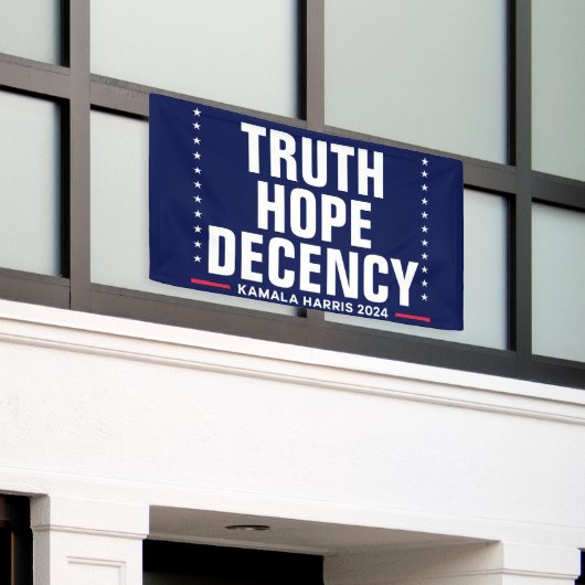 Banderoles La décence de l'espoir de vérité | Harris Walz Blu (Bâtiment extérieur)