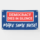 Banderoles La Démocratie Mort Dans Le Silence (Horizontal)