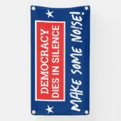 Banderoles La Démocratie Mort Dans Le Silence (Verticale)