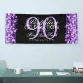 Banderoles La fête d'anniversaire miroite pourpre (Salon professionnel)