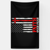 Banderoles La foi sur la peur Cool Christian Flag Cross (Vertical)