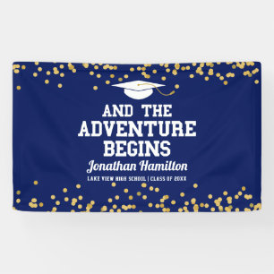 Banderoles La grande aventure commence Fête de fin d'études b