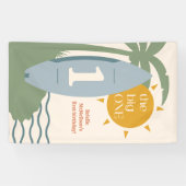 Banderoles "La grande UN" Fête de plage de surf 1er anniversa (Horizontal)