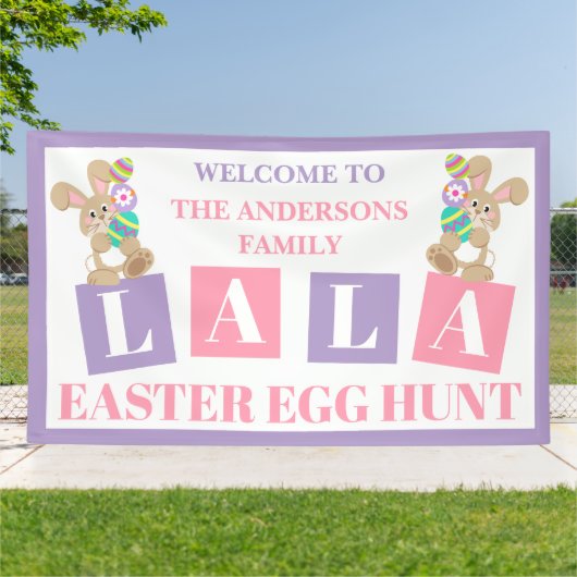 Banderoles La La Easter Bunny Egg Hunt Banner (Dehors)